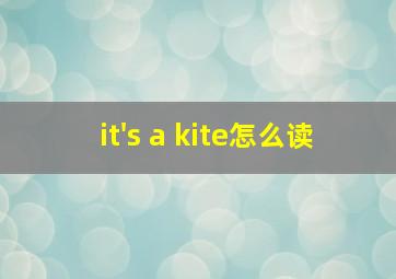 it's a kite怎么读